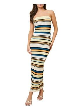 Solid & Striped The Caroline Strapless Maxi Dress S Variegated Stripe Knit NWT